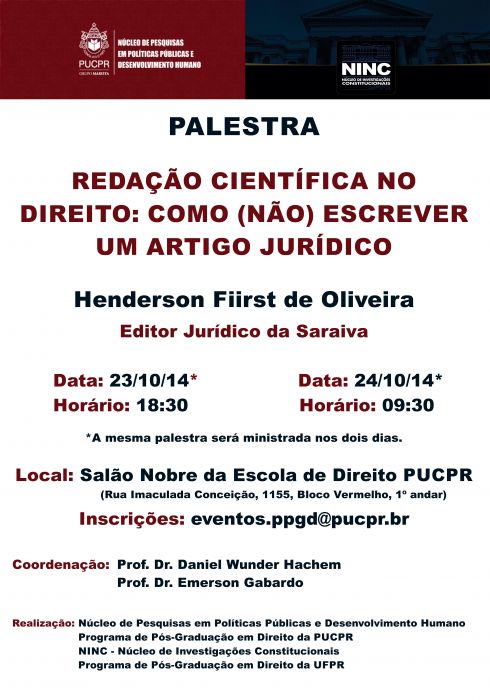 Palestra - Redao cientfica no Direito: como (no) escrever um artigo jurdico - Prof. Henderson Frst (Editor jurdico da Saraiva)