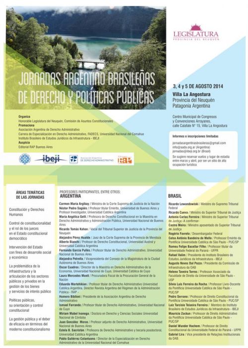 Jornadas Argentino-Brasileas de Derecho y Polticas Pblicas (Villa La Angostura, Argentina)