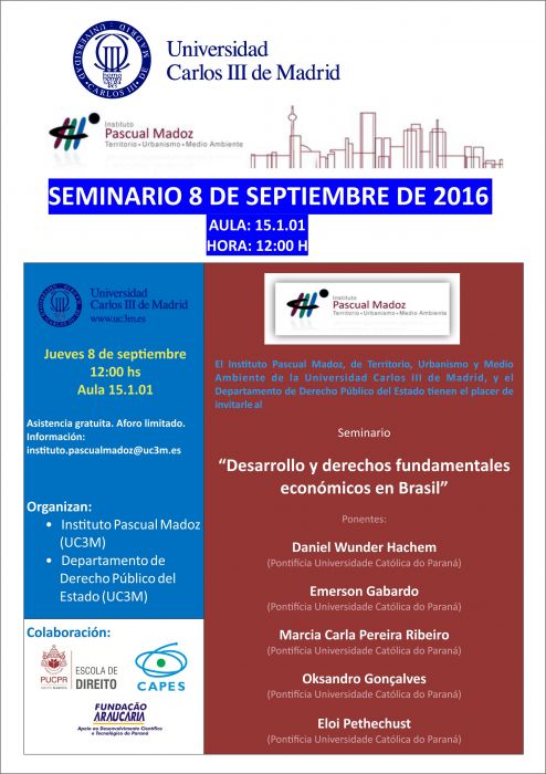 Seminario - Desarrollo y Derechos fundamentales econmicos en Brasil - Universidad Carlos III de Madrid (Madrid, Espanha)