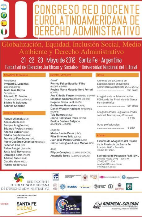 II Congreso de la Red Docente Eurolatinoamericana de Derecho Administrativo (Santa Fe, Argentina)