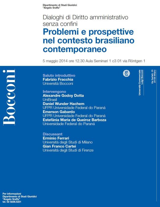 Dialoghi di Diritto Amministrativo senza confini - Università Luigi Bocconi (Milão, Itália)