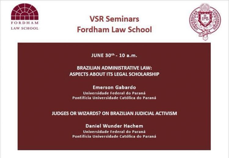 Seminário - Judges or wizards? On the Brazilian judicial activism - Visiting Scholars and Researcher Seminar (Nova Iorque, Estados Unidos)