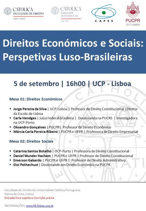 Direitos económicos e sociais: perspectivas luso-brasileiras - Universidade Católica Portuguesa (Lisboa, Portugal)
