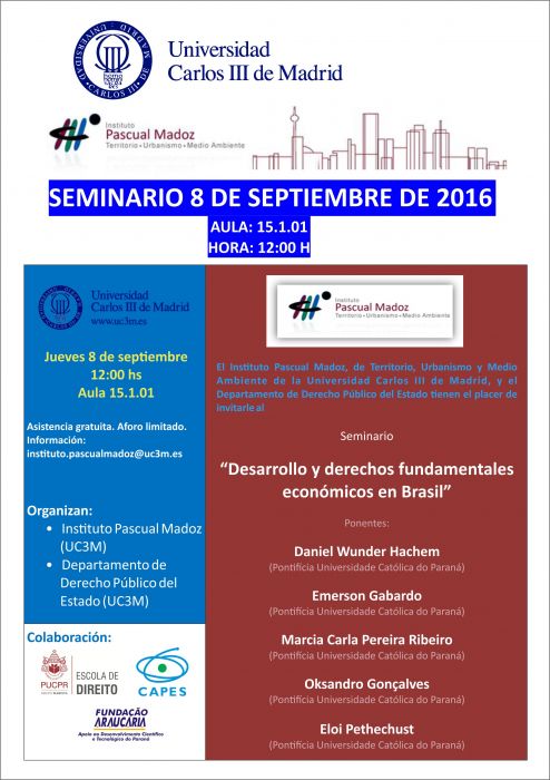 Seminario - Desarrollo y Derechos fundamentales económicos en Brasil - Universidad Carlos III de Madrid (Madrid, Espanha)
