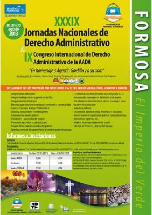 XXXIX Jornadas Nacionales de Derecho Administrativo y IX Congreso Internacional de Derecho Administrativo (Formosa, Argentina)