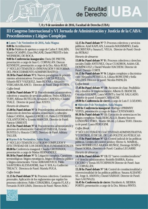 III Congreso Internacional y VI Jornadas de Administración y Justicia de la Caba - Universidad de Buenos Aires (Buenos Aires, Argentina)