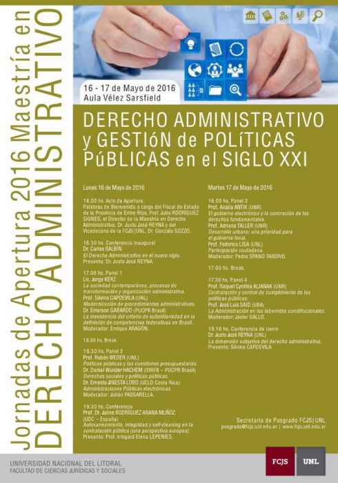 Jornadas - Derecho Administrativo y Gestión de Políticas Públicas en el Siglo XXI - Universidad Nacional del Litoral (Santa Fe, Argentina)