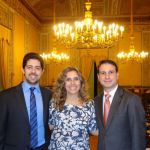 Professores Daniel Wunder Hachem, Estefânia Barboza e Emerson Gabardo na Assembleia Legislativa da Região da Sicilia (sede do 1º dia do evento)